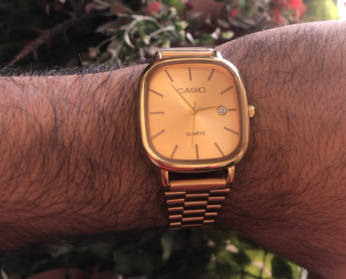 Gold Casio Classic rectangular design