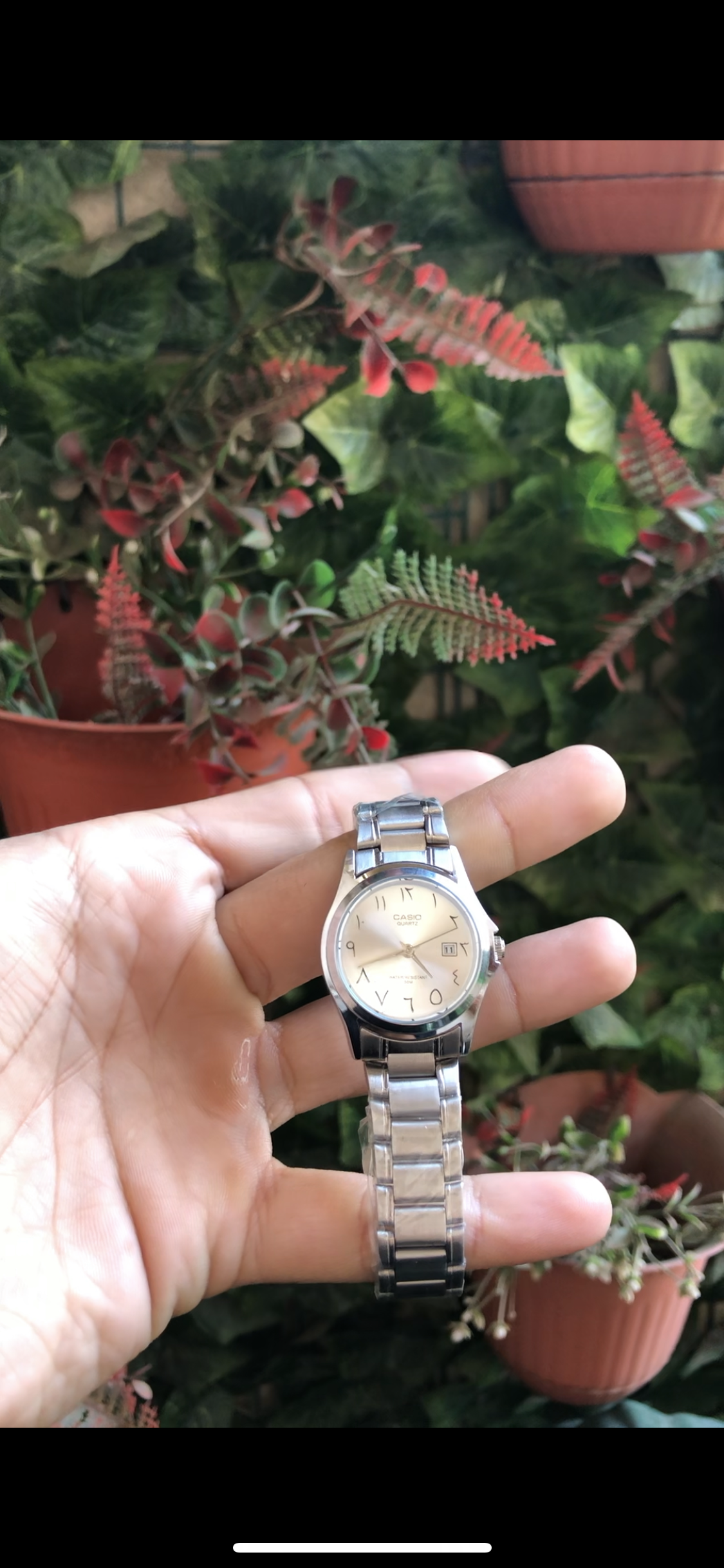 Silver Casio women Arabic dial