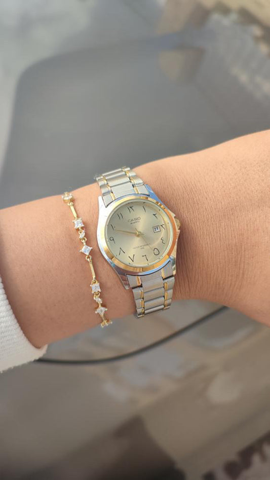 Silver Casio women Arabic dial