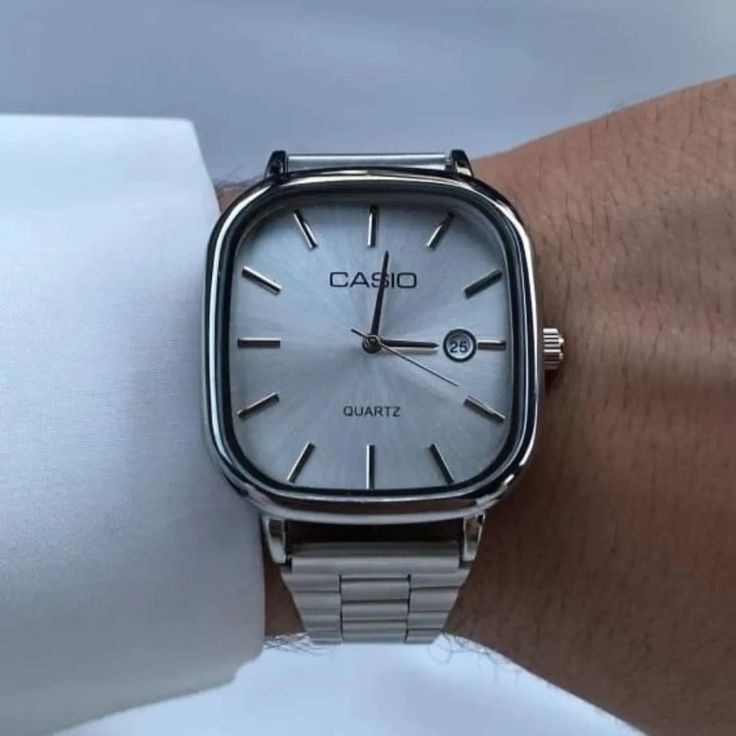 Casio silver Classic Rectangular Design
