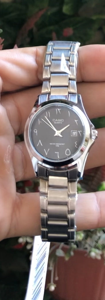 Silver Casio women Arabic dial